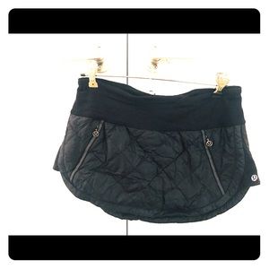 Quilted, down running skirt.